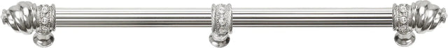 Caché 18'' cc with 5/8'' reeded center long pull & center brace with 16 rivoli Swarovski Clear Crystals in Platinum 5678R-24C
