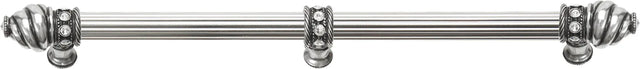 Caché 18'' cc with 5/8'' reeded center long pull & center brace with 16 rivoli Swarovski Clear Crystals in Chalice. 5678R-9C