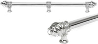 Caché 22'' cc with 5/8'' smooth center long pull & center brace with 16 rivoli Swarovski Clear Crystals in Platinum 5679-24C