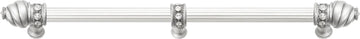 Caché 22'' cc with 5/8'' reeded center long pull & center brace with 16 rivoli Swarovski Clear Crystals in Satin 5679R-11C