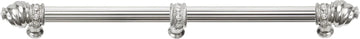 Caché 22'' cc with 5/8'' reeded center long pull & center brace with 16 rivoli Swarovski Clear Crystals in Platinum 5679R-24C