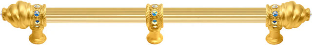 Caché 22'' cc with 5/8'' reeded center long pull with 23 rivoli Swarovski Aurore Boreale Crystals with center brace 5679R-8AB