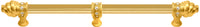 Caché 22'' cc with 5/8'' reeded center long pull & center brace with 16 rivoli Swarovski Clear Crystals in Gilded Mercury. 5679R-8C