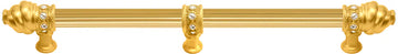 Caché 22'' cc with 5/8'' reeded center long pull & center brace with 16 rivoli Swarovski Clear Crystals in Gilded Mercury. 5679R-8C