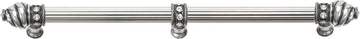 Caché 22'' cc with 5/8'' reeded center long pull & center brace with 16 rivoli Swarovski Clear Crystals in Chalice. 5679R-9C