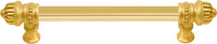 Cricket Cage 6'' cc with 5/8'' reeded center long pull large finial in Gilded Mercury. 5680R-8