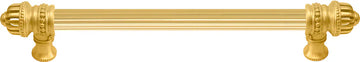 Cricket Cage 9'' cc with 5/8'' reeded center long pull large finial in Gilded Mercury. 5681R-8