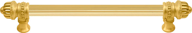 Cricket Cage 9'' cc with 5/8'' reeded center long pull large finial in Gilded Mercury. 5681R-8