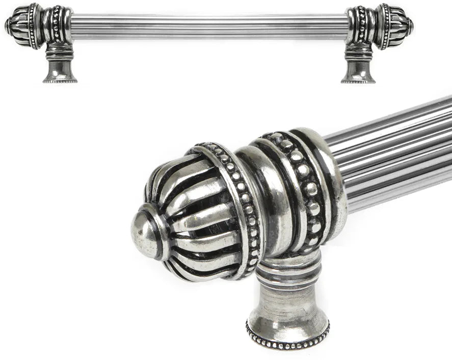 Cricket Cage 9'' cc with 5/8'' reeded center long pull large finial in Chalice. 5681R-9