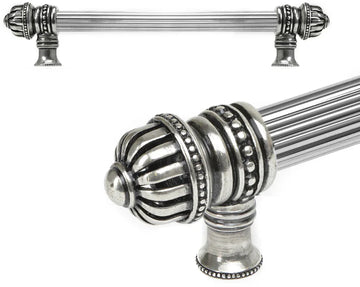 Cricket Cage 9'' cc with 5/8'' reeded center long pull large finial in Chalice. 5681R-9