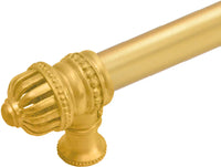 Cricket Cage 12'' cc with 5/8'' smooth center long pull large finial in Gilded Mercury. 5682-8