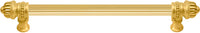 Cricket Cage 12'' cc with 5/8'' reeded center long pull large finial in Gilded Mercury. 5682R-8