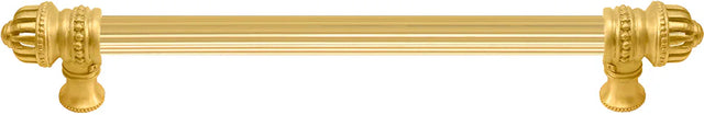 Cricket Cage 12'' cc with 5/8'' reeded center long pull large finial in Gilded Mercury. 5682R-8