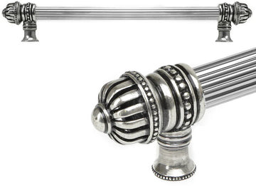 Cricket Cage 12'' cc with 5/8'' reeded center long pull large finial in Chalice. 5682R-9