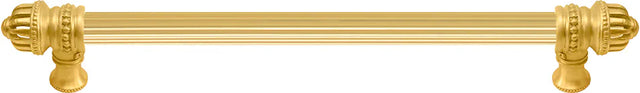 Cricket Cage 18'' cc with 5/8'' reeded center long pull large finial in Gilded Mercury. 5683R-8