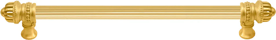 Cricket Cage 22'' cc with 5/8'' reeded center long pull large finial in Gilded Mercury. 5684R-8