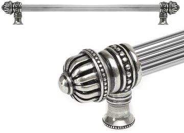 Cricket Cage 22'' cc with 5/8'' reeded center long pull large finial in Chalice. 5684R-9