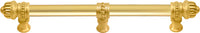 Cricket Cage 9'' cc with 5/8'' smooth center long pull & center brace large finial in Gilded Mercury. 5686-8