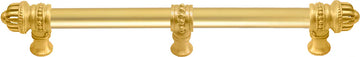 Cricket Cage 12'' cc with 5/8'' smooth center long pull & center brace large finial in Gilded Mercury. 5687-8