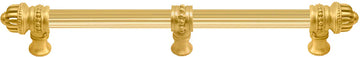 Cricket Cage 12'' cc with 5/8'' reeded center long pull & center brace large finial in Gilded Mercury. 5687R-8