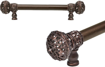 Juliane Grace long pull large finial with Swarovski Crystals Smooth Center 5690/5691/5693/5694