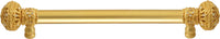 Juliane Grace 6'' cc with 5/8'' smooth center long pull large finial with Clear Swarovski crystals in Gilded Mercury. 5690-8C
