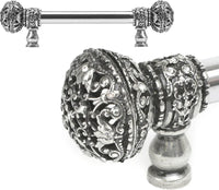 Juliane Grace 6'' cc with 5/8'' smooth center long pull large finial with Clear Swarovski crystals in Chalice. 5690-9C