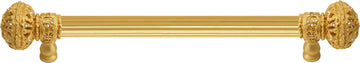 Juliane Grace 6'' cc with 5/8'' reeded center long pull large finial with Clear Swarovski crystals in Gilded Mercury. 5690R-8C