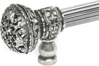 Juliane Grace 6'' cc with 5/8'' reeded center long pull large finial w/ 56 Swarovski Clear & Aurore Boreale Crystals 5690R-9CAB
