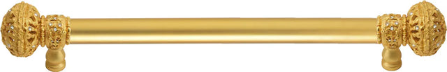 Juliane Grace 9'' cc with 5/8'' smooth center long pull large finial with Clear Swarovski crystals in Gilded Mercury. 5691-8C