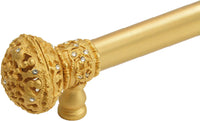 Juliane Grace 9'' cc with 5/8'' smooth center long pull large finial with Clear Swarovski crystals in Gilded Mercury. 5691-8C