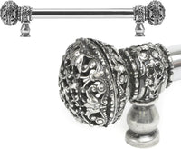 Juliane Grace 9'' cc with 5/8'' smooth center long pull large finial with Clear Swarovski crystals in Chalice. 5691-9C