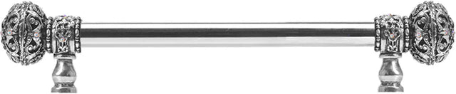 Juliane Grace 9'' cc with 5/8'' reeded center long pull large finial w/ 56 Swarovski Clear & Aurore Boreale Crystals 5691-9CAB