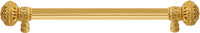Juliane Grace 9'' cc with 5/8'' reeded center long pull large finial with Clear Swarovski crystals in Gilded Mercury. 5691R-8C
