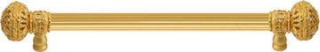 Juliane Grace 9'' cc with 5/8'' reeded center long pull large finial with Clear Swarovski crystals in Gilded Mercury. 5691R-8C