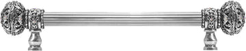 Juliane Grace 9'' cc with 5/8'' reeded center long pull large finial w/ 56 Swarovski Clear & Aurore Boreale Crystals 5691R-9CAB