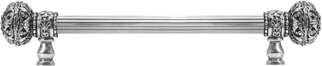 Juliane Grace 9'' cc with 5/8'' reeded center long pull large finial w/ 56 Swarovski Clear & Aurore Boreale Crystals 5691R-9CAB