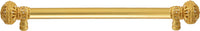 Juliane Grace 12'' cc with 5/8'' smooth center long pull large finial with Clear Swarovski crystals in Gilded Mercury. 5692-8C