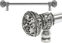 Juliane Grace 12'' cc with 5/8'' smooth center long pull large finial with Clear Swarovski crystals in Chalice. 5692-9C