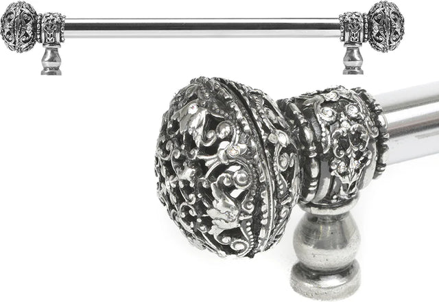 Juliane Grace 12'' cc with 5/8'' smooth center long pull large finial with Clear Swarovski crystals in Chalice. 5692-9C