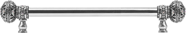 Juliane Grace 12'' ccwith 5/8'' smooth center long pull large finial w/ 56 Swarovski Clear & Aurore Boreale Crystals 5692-9CAB