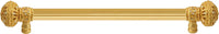 Juliane Grace 12'' cc with 5/8'' reeded center long pull large finial with Clear Swarovski crystals in Gilded Mercury. 5692R-8C