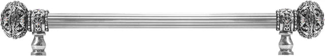 Juliane Grace 12'' ccwith 5/8'' reeded center long pull large finial w/ 56 Swarovski Clear & Aurore Boreale Crystals 5692R-9CAB