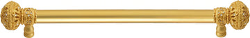Juliane Grace 18'' cc with 5/8'' smooth center long pull large finial with Clear Swarovski crystals in Gilded Mercury. 5693-8C