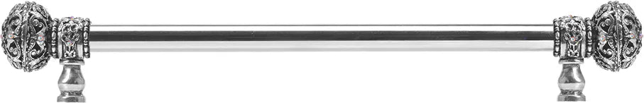 Juliane Grace 18'' cc with 5/8'' smooth center long pull large finial w/ 56 Swarovski Clear & Aurore Boreale Crystals 5693-9CAB