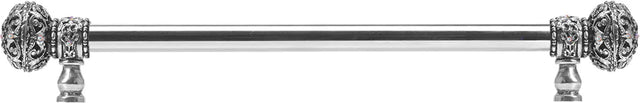 Juliane Grace 18'' cc with 5/8'' smooth center long pull large finial w/ 56 Swarovski Clear & Aurore Boreale Crystals 5693-9CAB