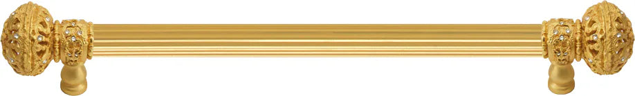 Juliane Grace 18'' cc with 5/8'' reeded center long pull large finial with Clear Swarovski crystals in Gilded Mercury. 5693R-8C