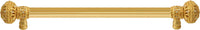 Juliane Grace 18'' cc with 5/8'' reeded center long pull large finial with Clear Swarovski crystals in Gilded Mercury. 5693R-8C