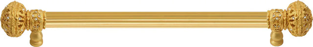 Juliane Grace 18'' cc with 5/8'' reeded center long pull large finial with Clear Swarovski crystals in Gilded Mercury. 5693R-8C