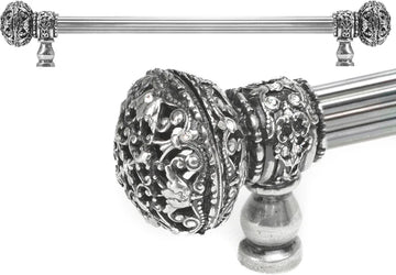 Juliane Grace 18'' cc with 5/8'' reeded center long pull large finial with Clear Swarovski crystals in Chalice. 5693R-9C